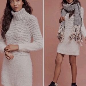 Anthroplogie Sleeping On Snow Shelvy Eyelash Sweater Dress.
